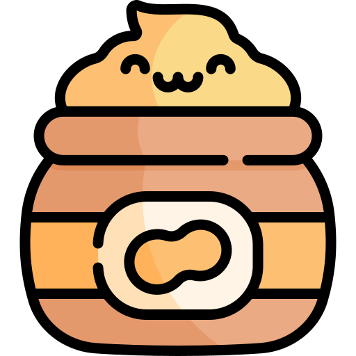 mantequilla de maní Kawaii Lineal color icono