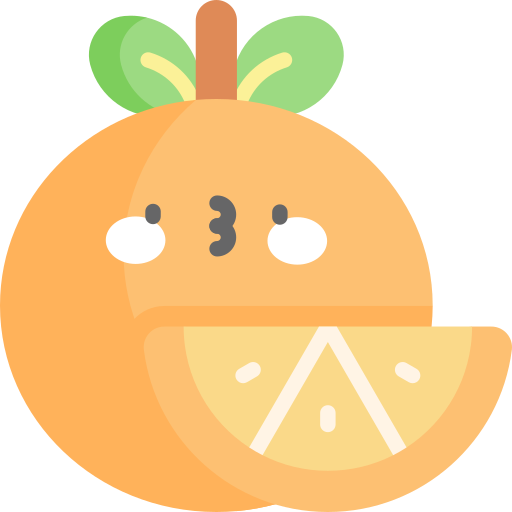 pomarańczowy Kawaii Flat ikona