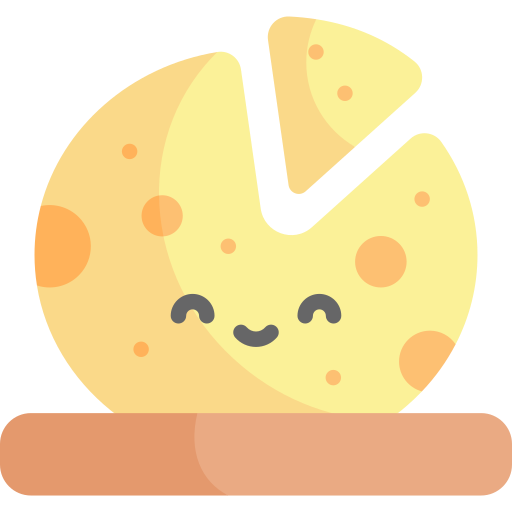 queijo Kawaii Flat Ícone