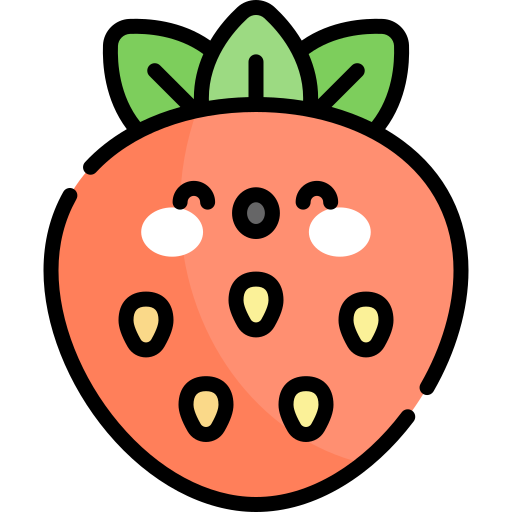 딸기 Kawaii Lineal color icon