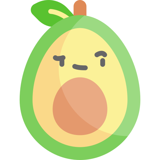 avocado Kawaii Flat icoon