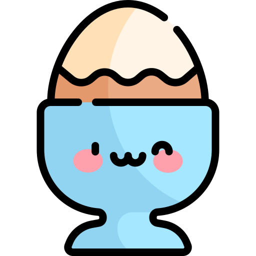 Вареное яйцо Kawaii Lineal color иконка