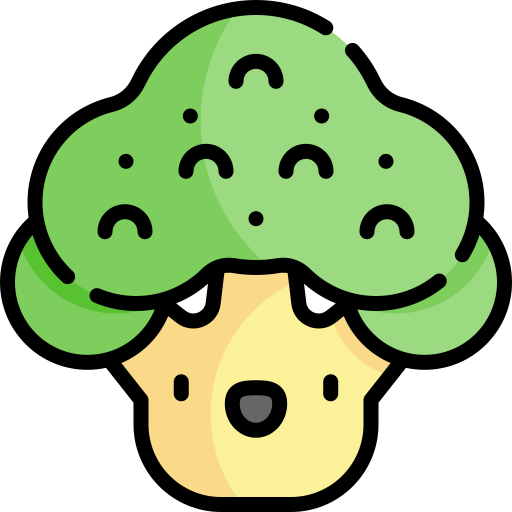 broccoli Kawaii Lineal color icona