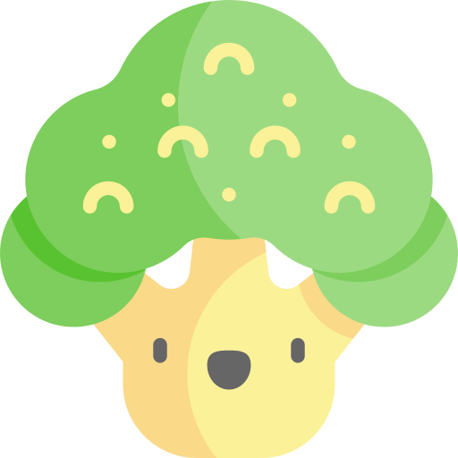 brócoli Kawaii Flat icono