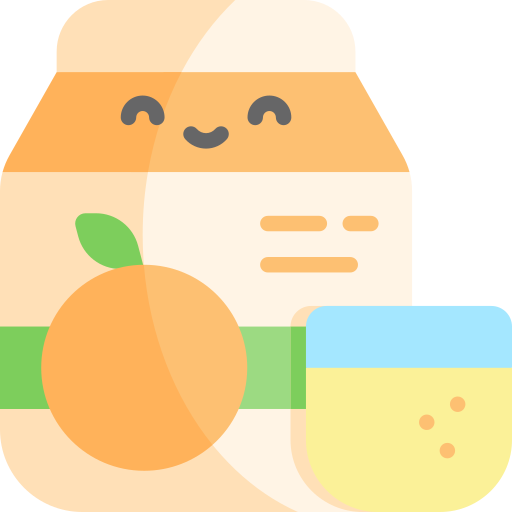 sok pomarańczowy Kawaii Flat ikona