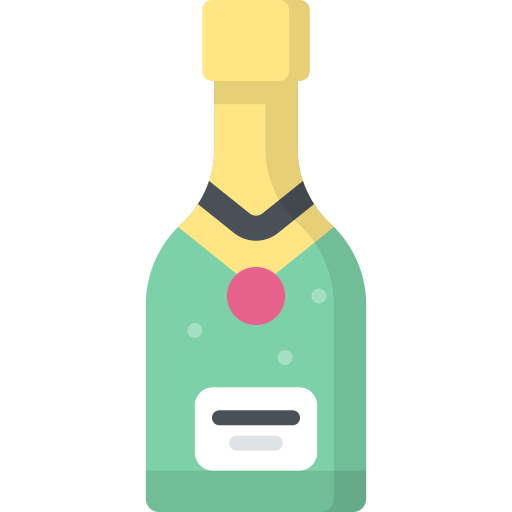 Champagne Kawaii Flat icon