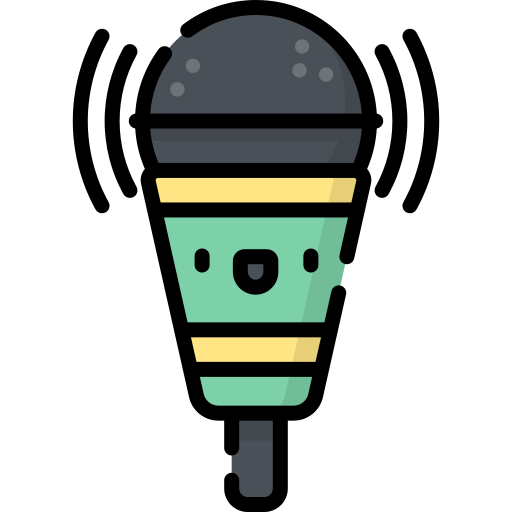mikrofon Kawaii Lineal color ikona