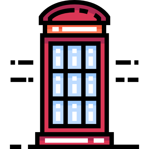 公衆電話ボックス Detailed Straight Lineal color icon