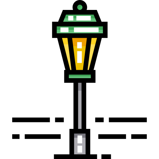 Street lamp Detailed Straight Lineal color icon