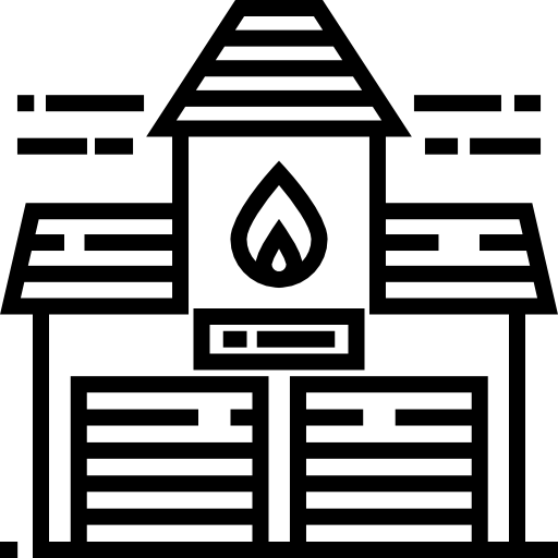 caserma dei pompieri Detailed Straight Lineal icona