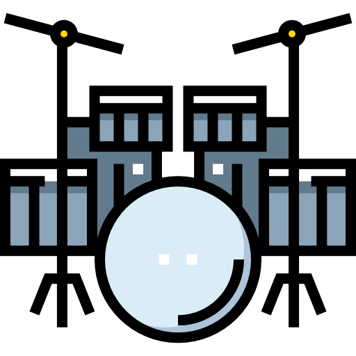 ドラムセット Detailed Straight Lineal color icon