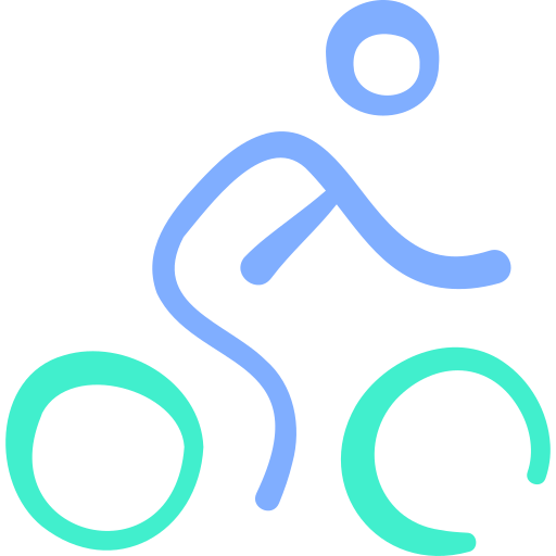 Кататься на велосипеде Basic Hand Drawn Color иконка