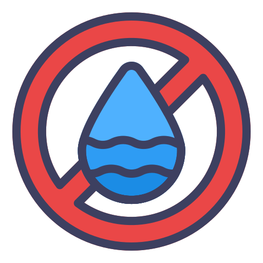 kein wasser Generic Outline Color icon