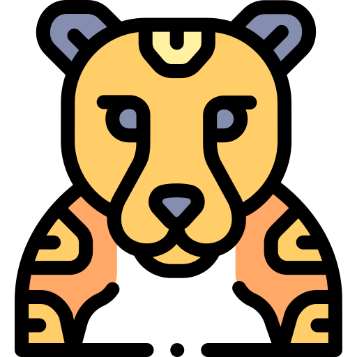 jaguar Detailed Rounded Lineal color Icône