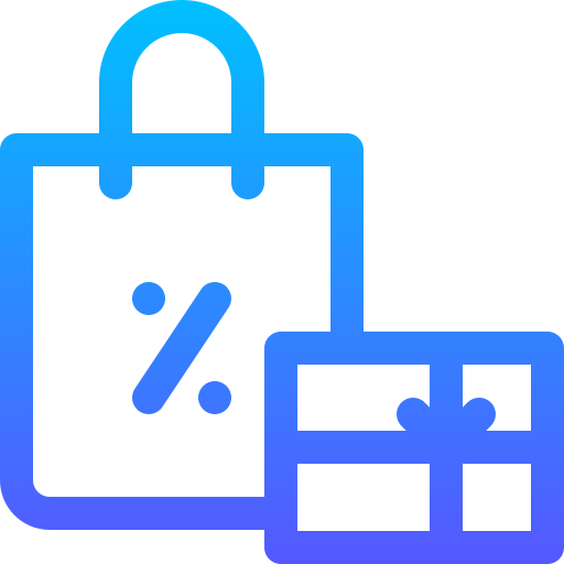 쇼핑백 Basic Gradient Lineal color icon