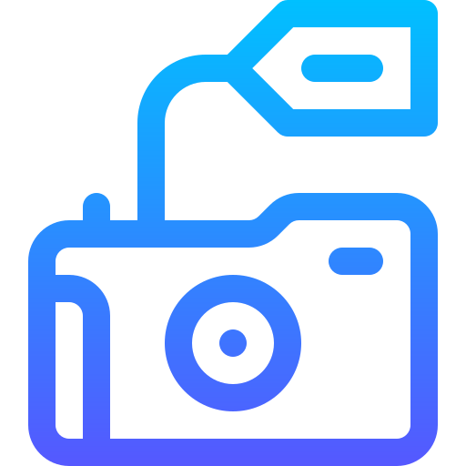 Photo camera Basic Gradient Lineal color icon