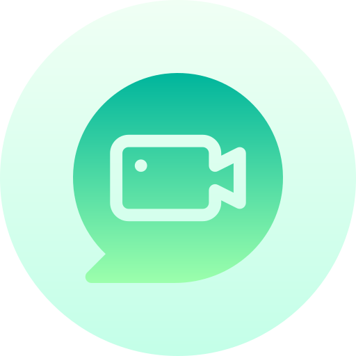 Video chat Basic Gradient Circular icon