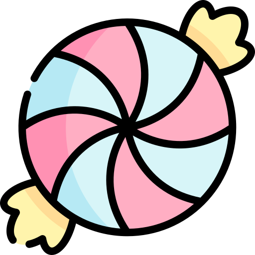 caramelo Kawaii Lineal color icono