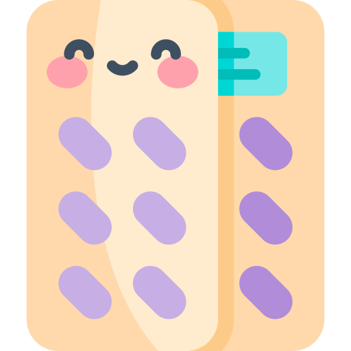 pastillas Kawaii Flat icono