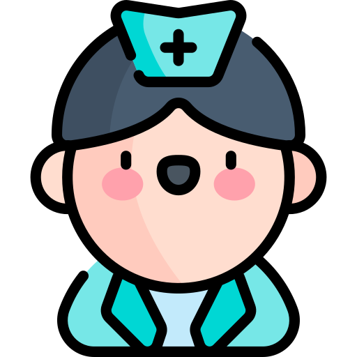 Медсестра Kawaii Lineal color иконка