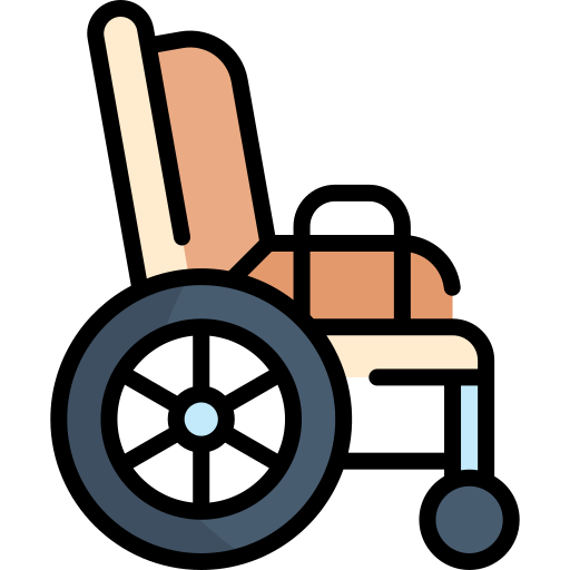 Инвалидное кресло Kawaii Lineal color иконка