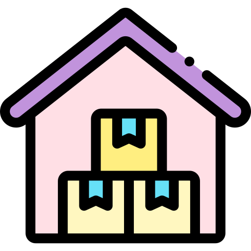Warehouse Detailed Rounded Lineal color icon