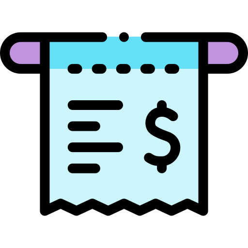 Receipt Detailed Rounded Lineal color icon