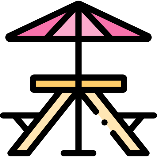 피크닉 테이블 Detailed Rounded Lineal color icon