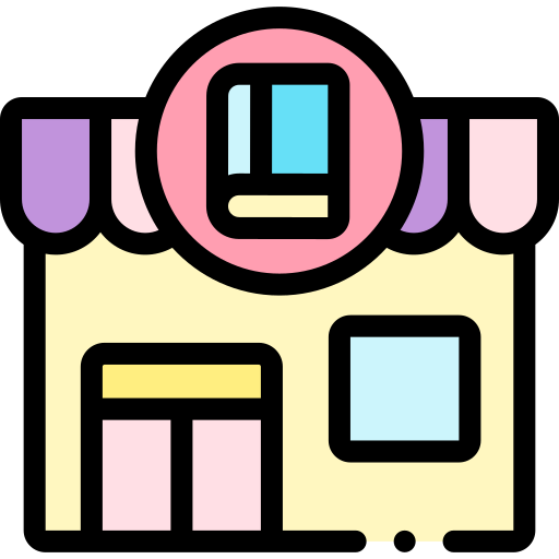 Book shop Detailed Rounded Lineal color icon