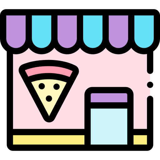 피자 가게 Detailed Rounded Lineal color icon