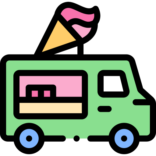 アイスクリーム販売車 Detailed Rounded Lineal color icon