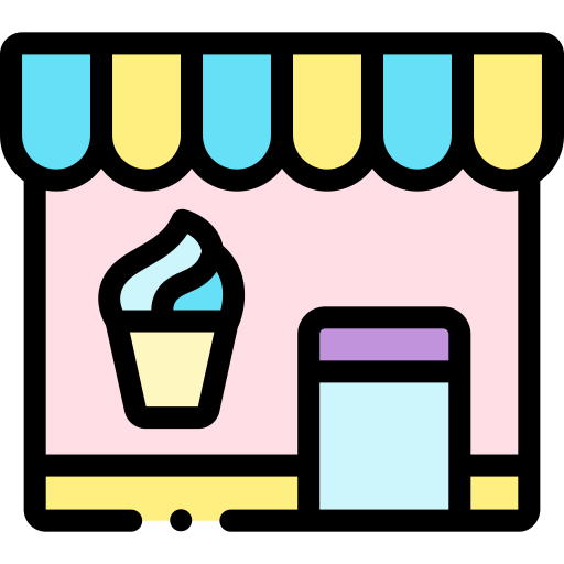 Ice cream shop Detailed Rounded Lineal color icon