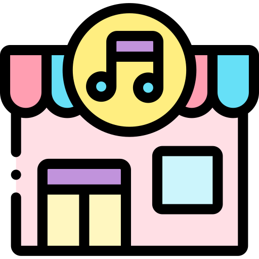 muziekwinkel Detailed Rounded Lineal color icoon