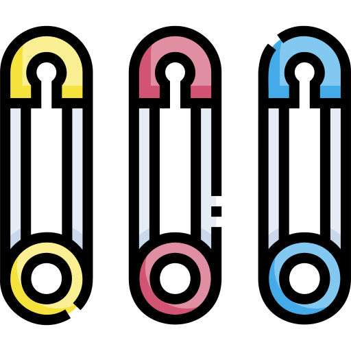 veiligheidsspeld Detailed Straight Lineal color icoon