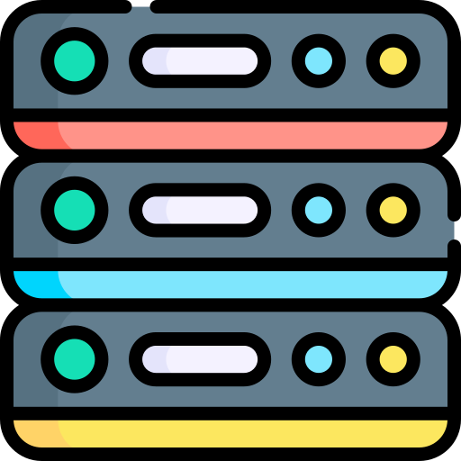 데이터 베이스 Kawaii Lineal color icon