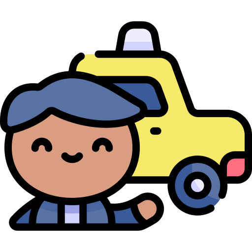 taxi Kawaii Lineal color icoon