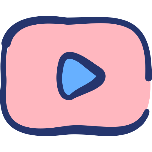Youtube Basic Hand Drawn Lineal Color icon