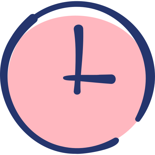 Clock Basic Hand Drawn Lineal Color icon