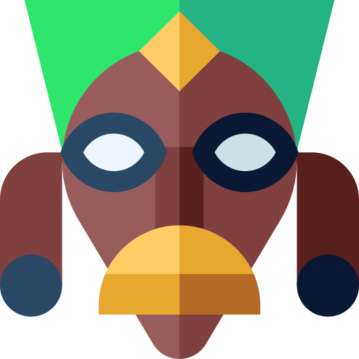 máscara africana Basic Straight Flat icono