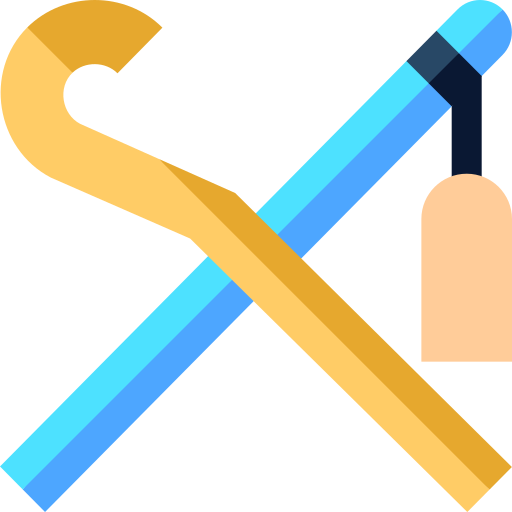 Crook and flail Basic Straight Flat icon