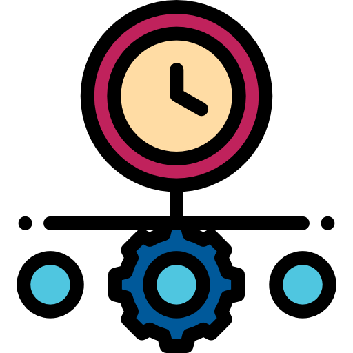 gestión del tiempo Detailed Rounded Lineal color icono