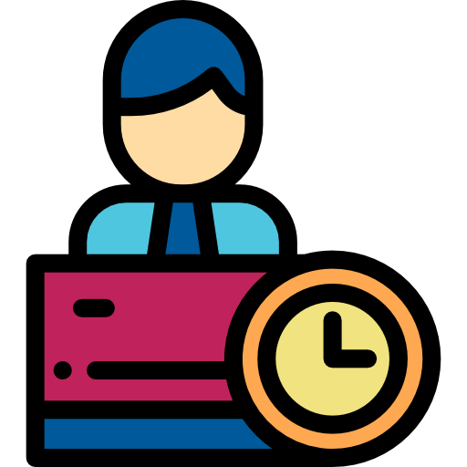 Time management Detailed Rounded Lineal color icon
