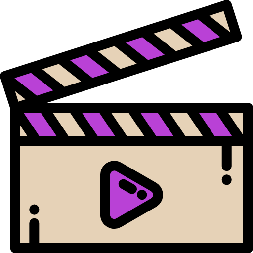 Clapperboard Detailed Rounded Lineal color icon