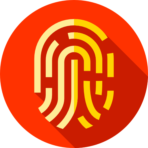 Fingerprint Flat Circular Flat icon