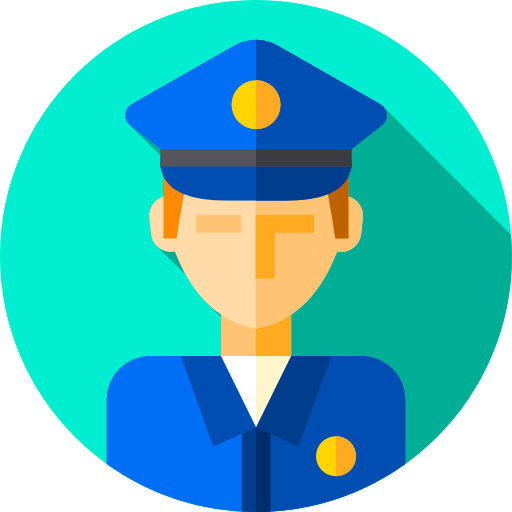 politieagent Flat Circular Flat icoon