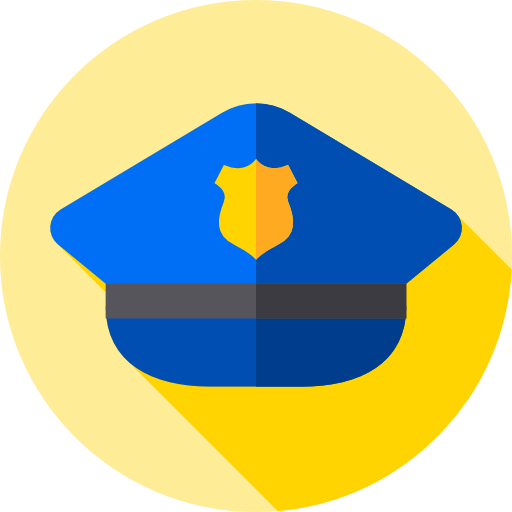 czapka policyjna Flat Circular Flat ikona