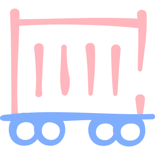 carrozza ferroviaria Basic Hand Drawn Color icona