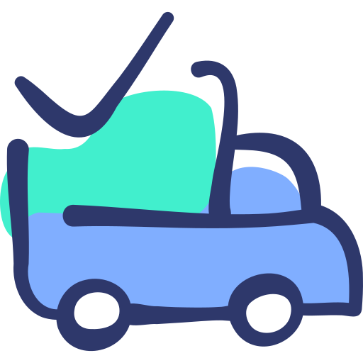 Delivery truck Basic Hand Drawn Lineal Color icon