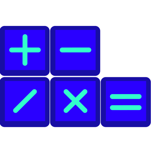 Mathematical operator Generic Blue icon