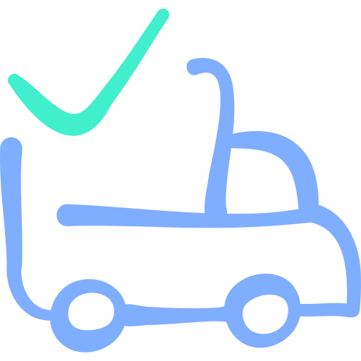 Delivery truck Basic Hand Drawn Color icon